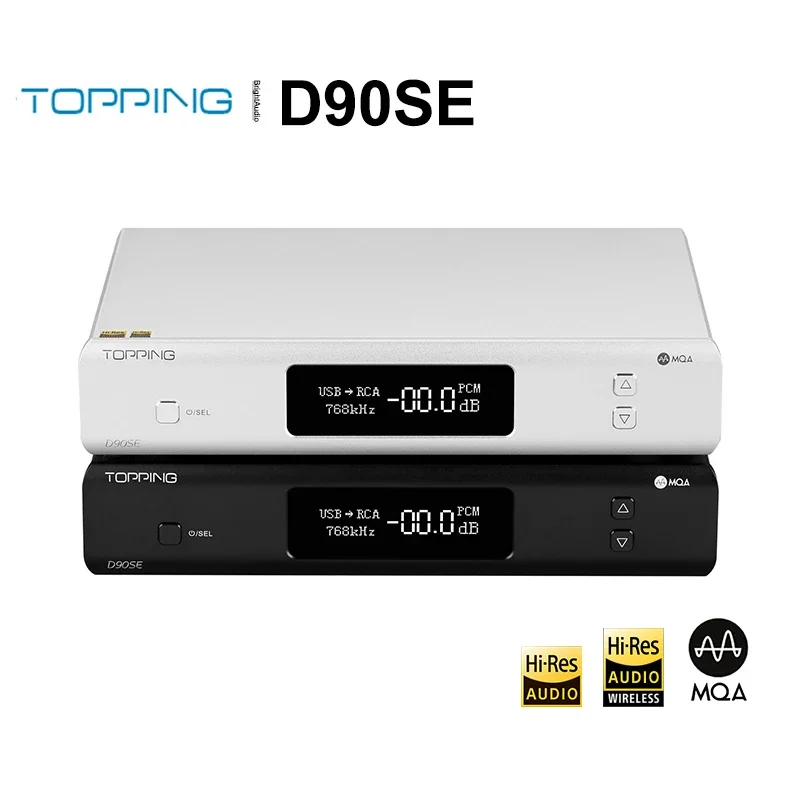 TOPPING D90SE MQA Decoder HI-Res Audio Fully Balanced DAC ES9038Pro Bluetooth LDAC DSD512 PCM768 Remote Control
TOPPING D90SE MQA Decoder HI-Res Audio Fully Balanced DAC ES9038Pro Bluetooth LDAC DSD512 PCM768 Remote Control