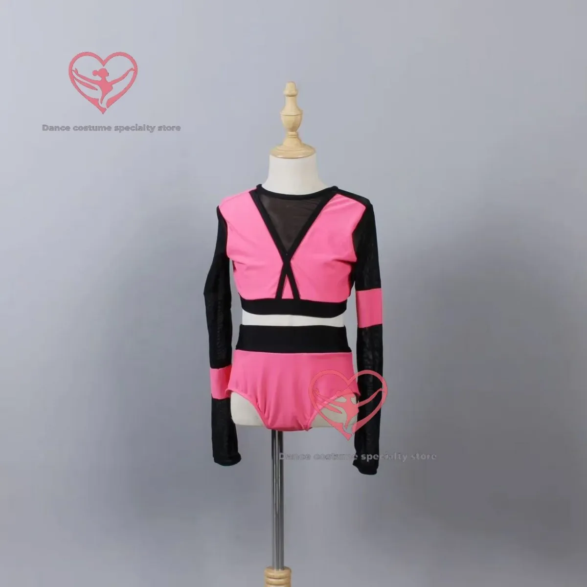 Neon Pink Black Ladder Back Dance Outfit – Mesh Long Sleeve Kids Contemporary Set
Neon Pink Black Ladder Back Dance Outfit – Mesh Long Sleeve Kids Contemporary Set