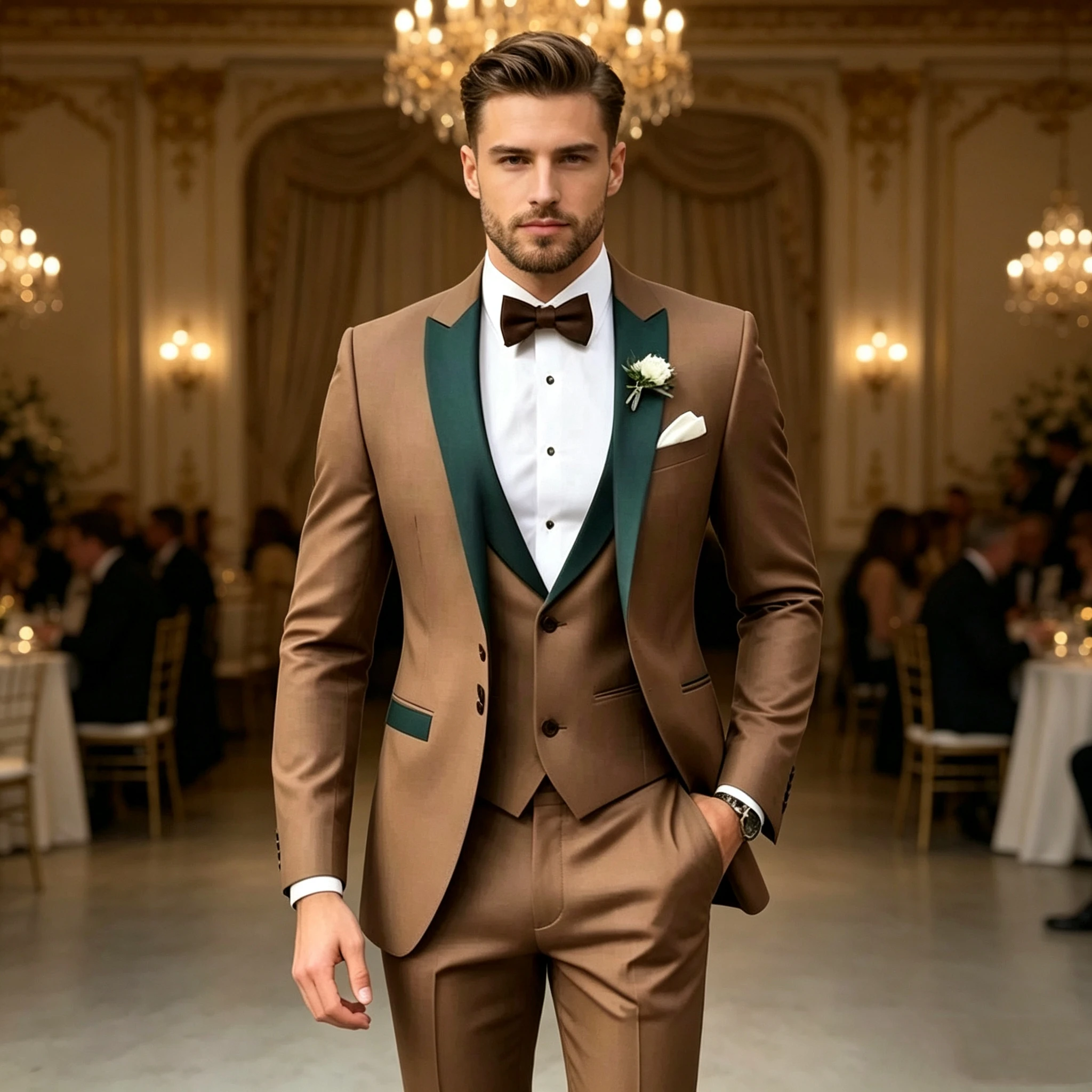 Formal Brown 3 Piece Men's Suits Wedding Groom Tuxedos Formal Male Party Prom Slim Fit Notch Lapel Blazer Jacket+Vest+Pants Set
Formal Brown 3 Piece Men's Suits Wedding Groom Tuxedos Formal Male Party Prom Slim Fit Notch Lapel Blazer Jacket+Vest+Pants Set
