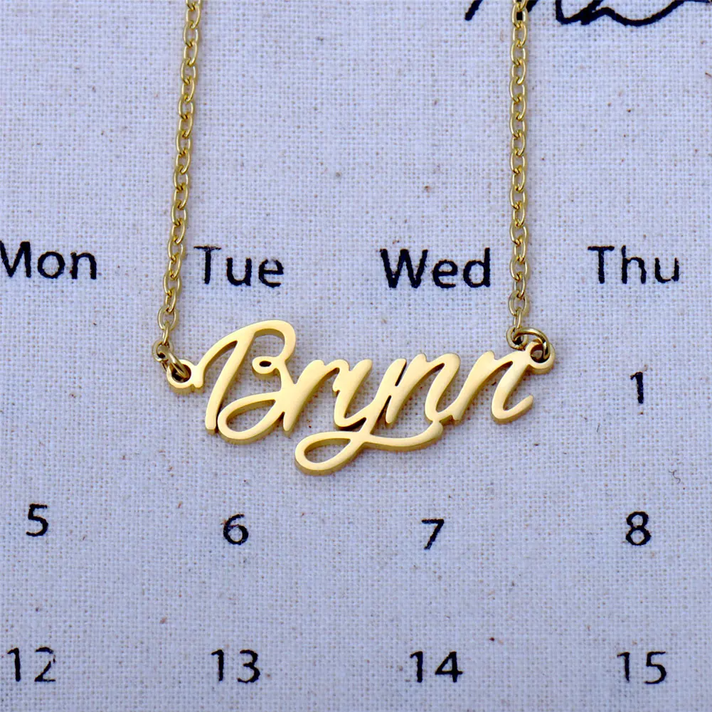 AOLOSHOW Brynn Gold Color Stainless Steel Name Necklace for Women Nameplate Pendant Collar Choker
AOLOSHOW Brynn Gold Color Stainless Steel Name Necklace for Women Nameplate Pendant Collar Choker