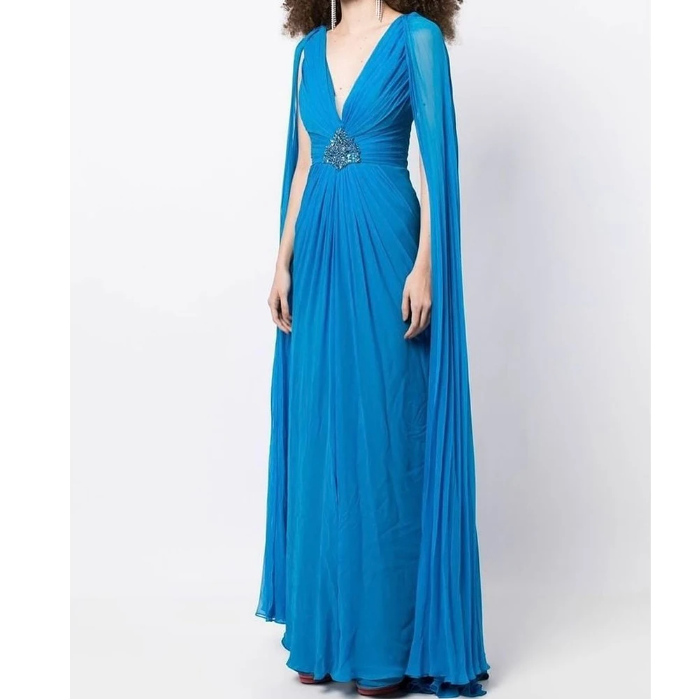 Temperament Ribbons Crystal Organza A-Line Evening Dress Exquisite Floor Length V-Neck vestidos de noche Saudi Arabia 2024
Temperament Ribbons Crystal Organza A-Line Evening Dress Exquisite Floor Length V-Neck vestidos de noche Saudi Arabia 2024