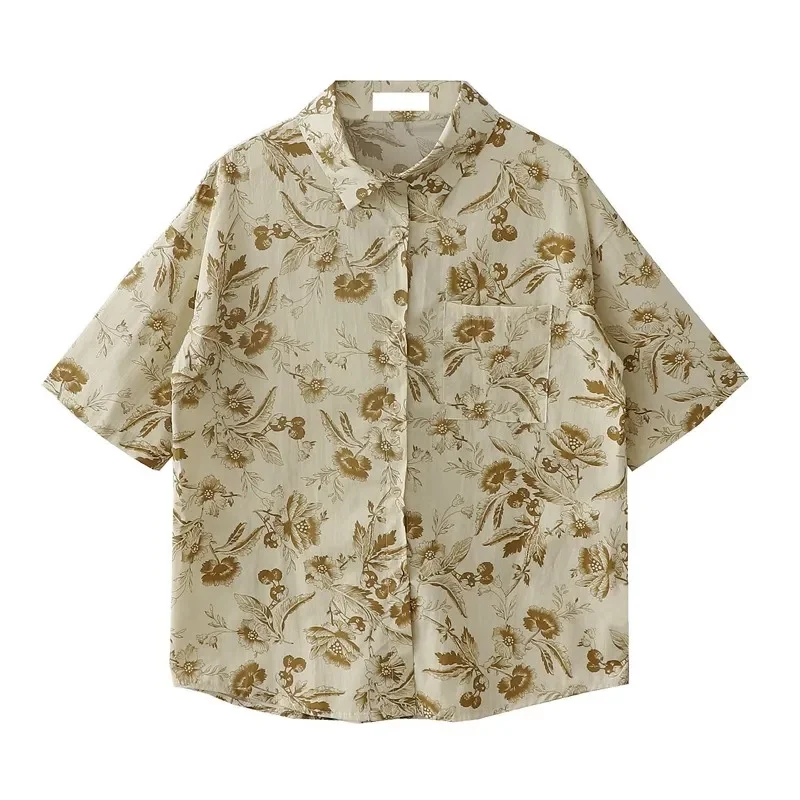 Women French Retro Summer Floral Print Loose Short Sleeve Cotton Shirt Pocket Casual Vacation Blouse S XXL
Women French Retro Summer Floral Print Loose Short Sleeve Cotton Shirt Pocket Casual Vacation Blouse S XXL