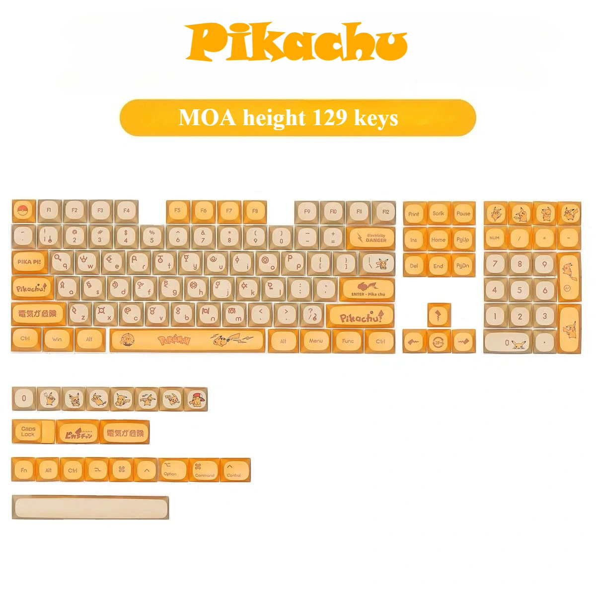 Anime Pikachu Keycap PBT Sublimation Opaque MOA High Mechanical Keyboard 129 KeysKey caps Small Complete Set Cute Collect Soft
Anime Pikachu Keycap PBT Sublimation Opaque MOA High Mechanical Keyboard 129 KeysKey caps Small Complete Set Cute Collect Soft