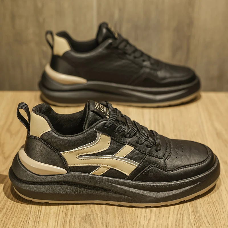 Casual Leather Men's Shoes Spring Season Versatile Waterproof Running Sports Thick Bottom Heightening Dad Trendy Shoes
Casual Leather Men's Shoes Spring Season Versatile Waterproof Running Sports Thick Bottom Heightening Dad Trendy Shoes