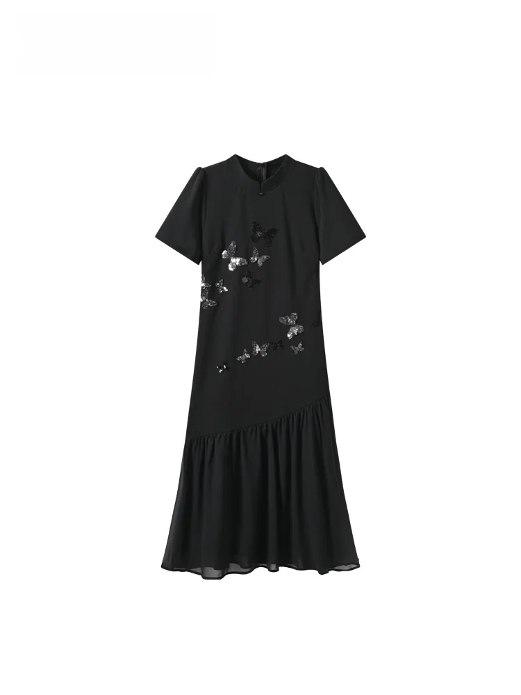 New Chinese Style Short Sleeve Dress Women plus Size Summer Fashion Slimming High Waist A-Line Dress City Commute Suitable
New Chinese Style Short Sleeve Dress Women plus Size Summer Fashion Slimming High Waist A-Line Dress City Commute Suitable