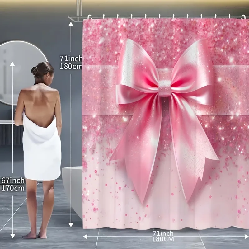 VIKAMA модная розовая блестящая занавеска для душа с бриллиантовым бантом и принтом, водонепроницаемая и устойчивая к плесени занавеска для перегородки для ванной комнаты, домашний декор
VIKAMA модная розовая блестящая занавеска для душа с бриллиантовым бантом и принтом, водонепроницаемая и устойчивая к плесени занавеска для перегородки для ванной комнаты, домашний декор