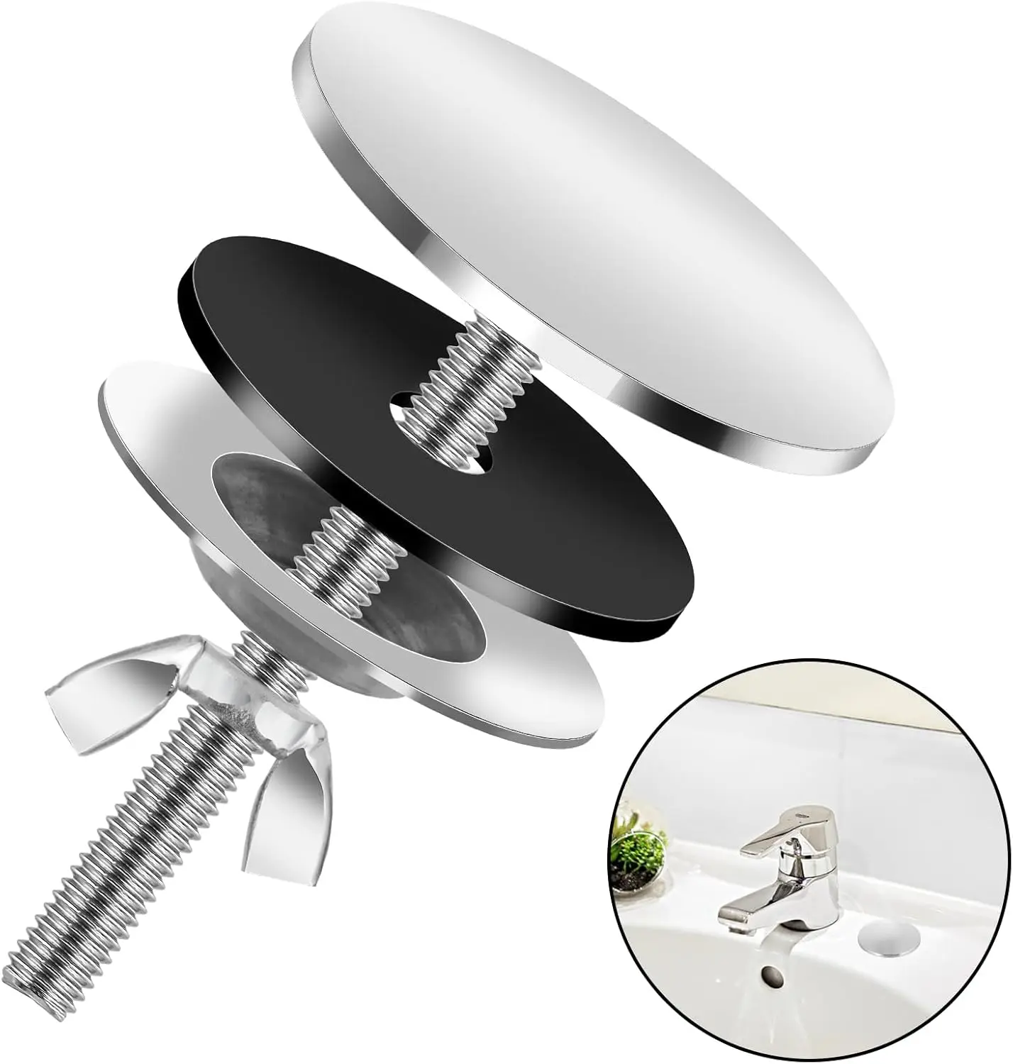 2-дюймовая металлическая крышка отверстия для раковины, нержавеющая заглушка, заглушка для кухонного крана, пробка для отверстия, простая установка 
2-дюймовая металлическая крышка отверстия для раковины, нержавеющая заглушка, заглушка для кухонного крана, пробка для отверстия, простая установка