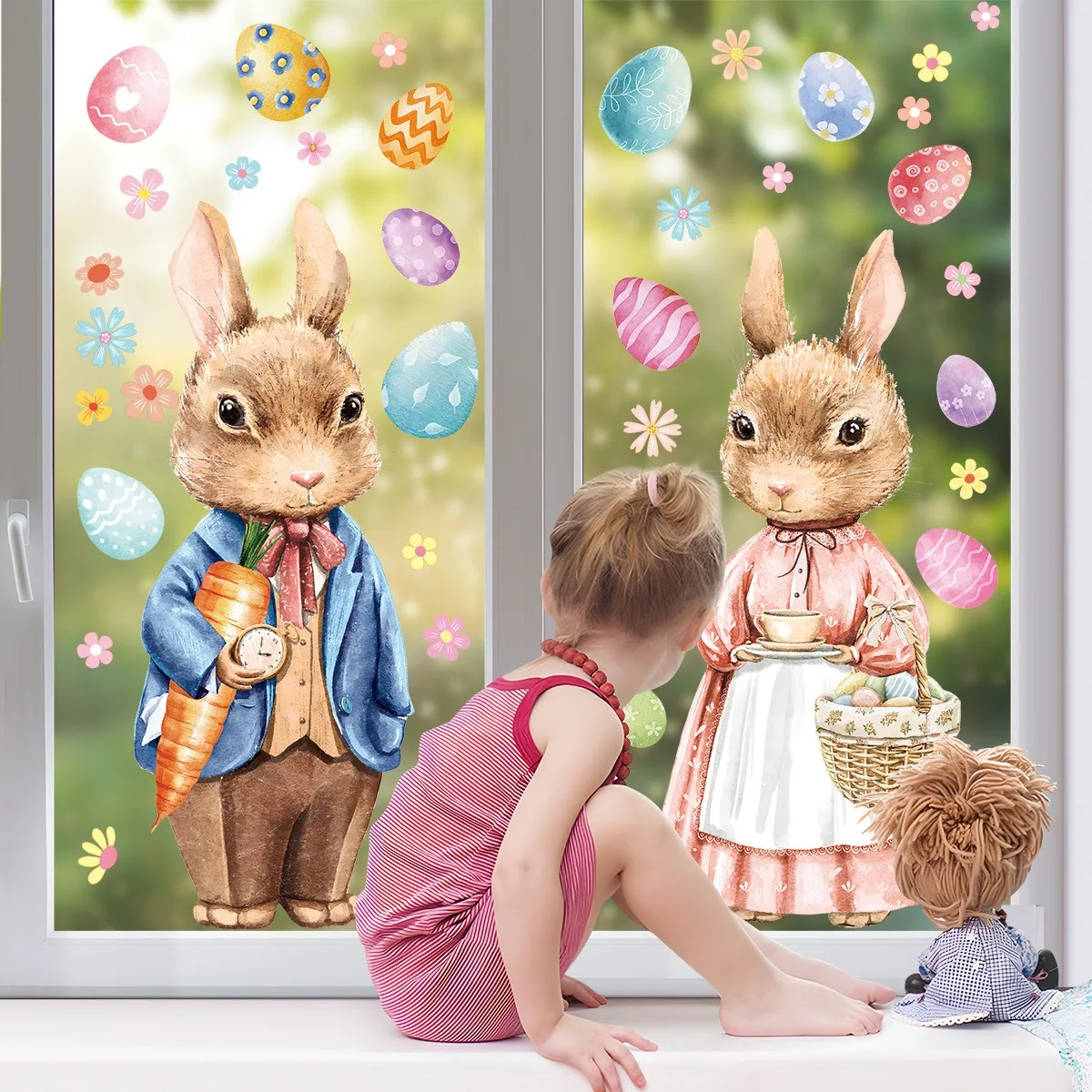 Easter Bunny Stickers Cute Rabbit Window Clings Static Decals for Bedroom Glass Door Home Decor Adhesive Peel and Stick
Easter Bunny Stickers Cute Rabbit Window Clings Static Decals for Bedroom Glass Door Home Decor Adhesive Peel and Stick