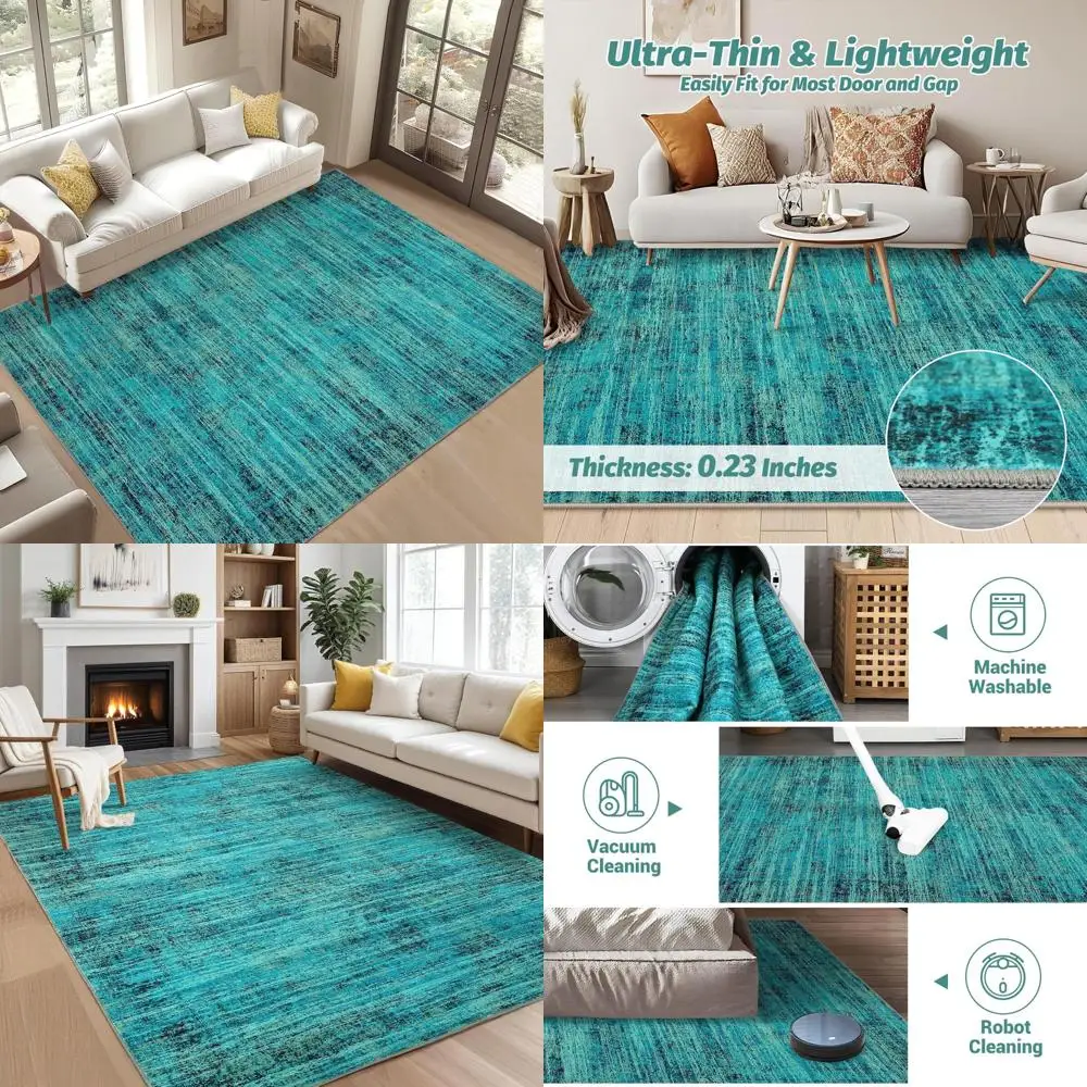 Washable 8x10 Vintage Distressed Area Rugs, Soft and Large for Living Room and Bedroom, Retro Abstract Design Indoor Carpet 
Washable 8x10 Vintage Distressed Area Rugs, Soft and Large for Living Room and Bedroom, Retro Abstract Design Indoor Carpet