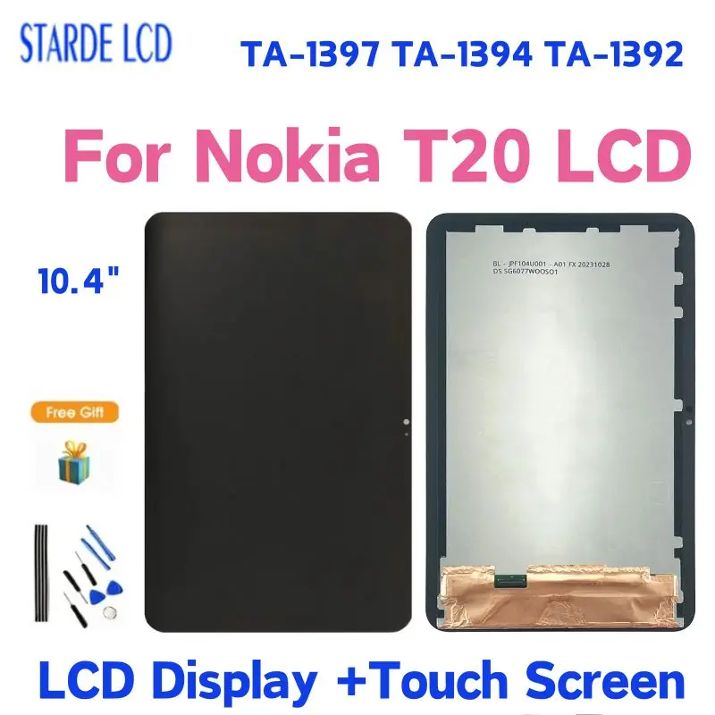 ЖК-дисплей 10,4 дюйма для Nokia T20, сенсорный экран, дигитайзер в сборе, запасные части для Nokia T20 TA-1397 TA-1394 TA-1392 LCD
ЖК-дисплей 10,4 дюйма для Nokia T20, сенсорный экран, дигитайзер в сборе, запасные части для Nokia T20 TA-1397 TA-1394 TA-1392 LCD