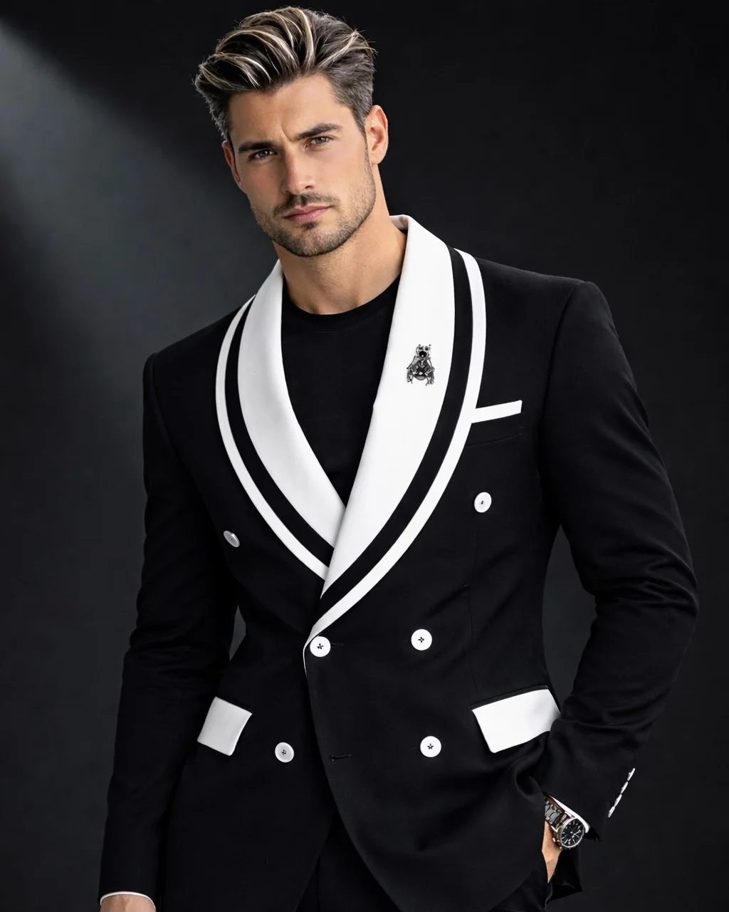 Gwenhwyar New Style Men's Fashion Black Serge Suit Fit 2 Pieces Formal Wedding Groom Ball Custom Tuxedo Men Banquet Party Blazer
Gwenhwyar New Style Men's Fashion Black Serge Suit Fit 2 Pieces Formal Wedding Groom Ball Custom Tuxedo Men Banquet Party Blazer