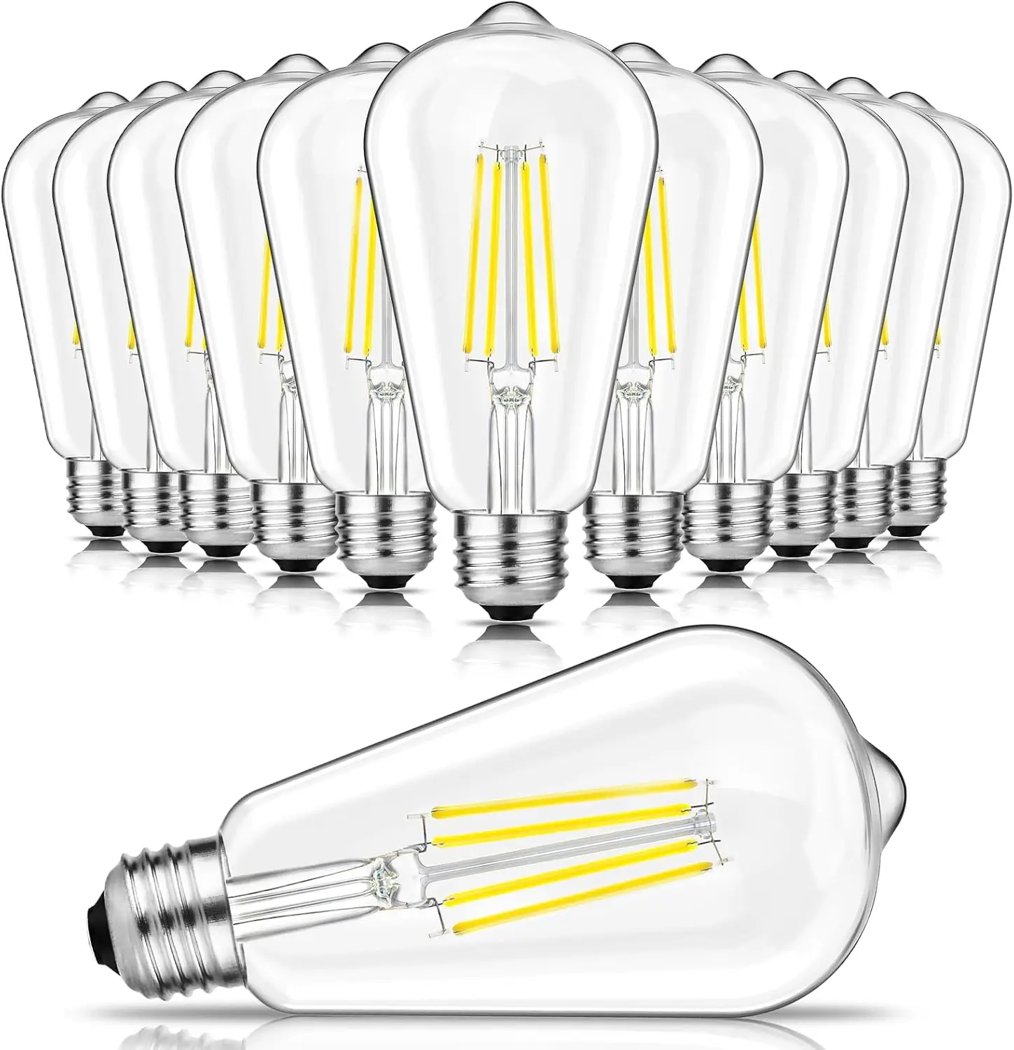 Vintage ST58 LED Edison Bulbs 60W Equivalent, 6W 5000K Daylight, Dimmable, 850LM, E26 Base, 12-Pack
Vintage ST58 LED Edison Bulbs 60W Equivalent, 6W 5000K Daylight, Dimmable, 850LM, E26 Base, 12-Pack