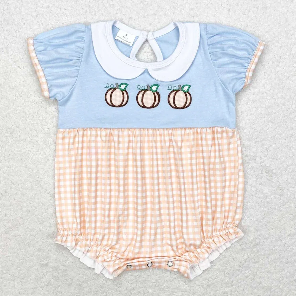 Hot Sale Short Sleeves Embroidery Pumpkin Bubbles Toddler Baby Girls Rompers Fall Sets
Hot Sale Short Sleeves Embroidery Pumpkin Bubbles Toddler Baby Girls Rompers Fall Sets