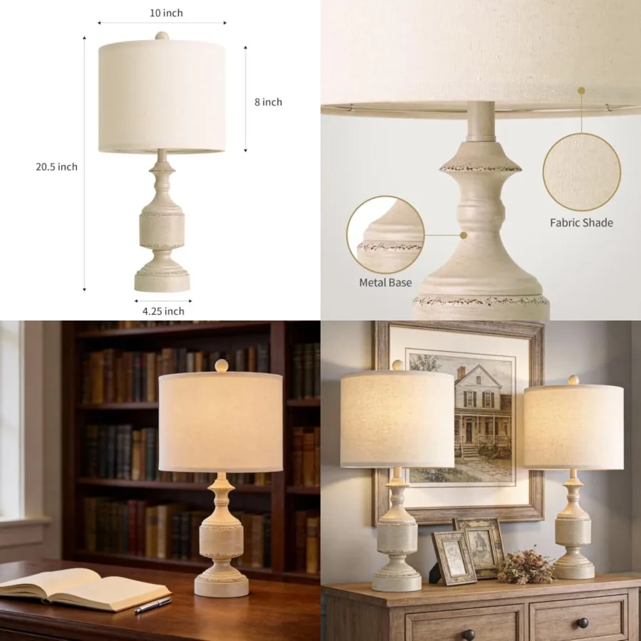 Lamps Set of 2-20.5" Bedside Lamps for Nightstand, Vintage Farmhouse Lamps for Entryway and Guest Room, Ideal for Small Spaces,
Lamps Set of 2-20.5" Bedside Lamps for Nightstand, Vintage Farmhouse Lamps for Entryway and Guest Room, Ideal for Small Spaces,