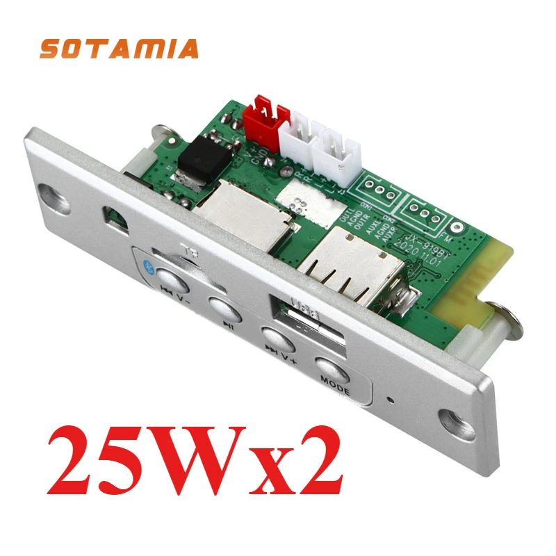 SOTAMIA Bluetooth Power Amplifier 2X25W MP3 Decoding Board Mini Amp Lossless Audio Decoder Home Theater Music Speaker Amplifier
SOTAMIA Bluetooth Power Amplifier 2X25W MP3 Decoding Board Mini Amp Lossless Audio Decoder Home Theater Music Speaker Amplifier
