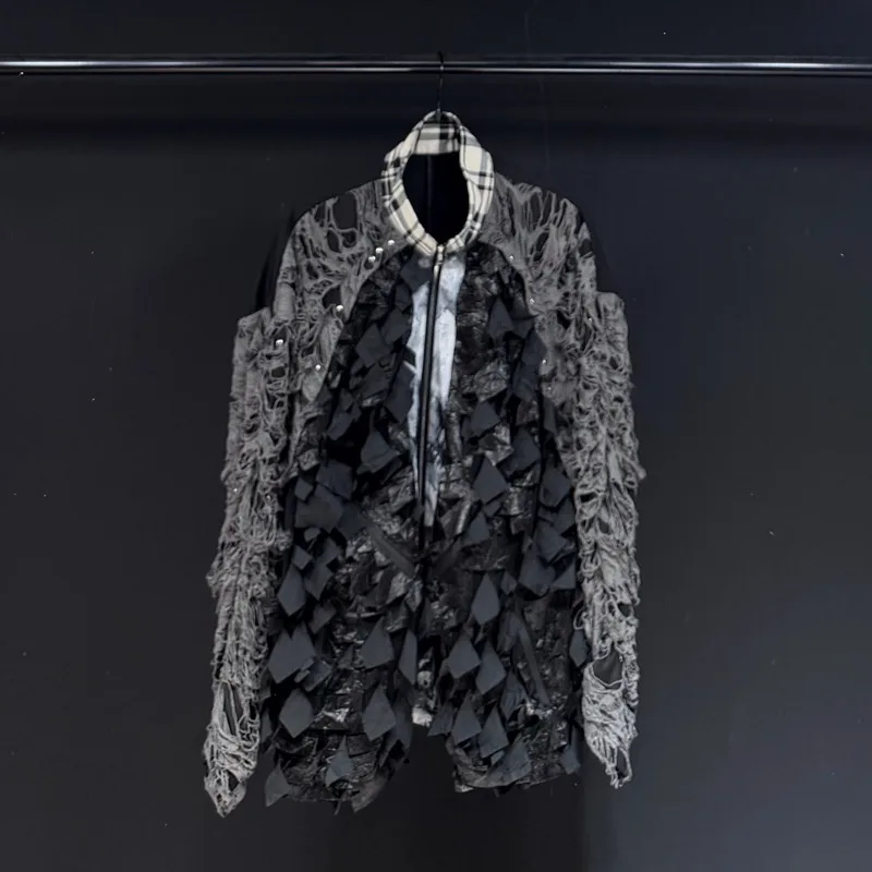 WVGA Spring Autumn New Man High Street Patchwork Trendy Long Sleeve Shirts Niche Chic Casual Ripped Turn-Down Collar Tops W12851
WVGA Spring Autumn New Man High Street Patchwork Trendy Long Sleeve Shirts Niche Chic Casual Ripped Turn-Down Collar Tops W12851