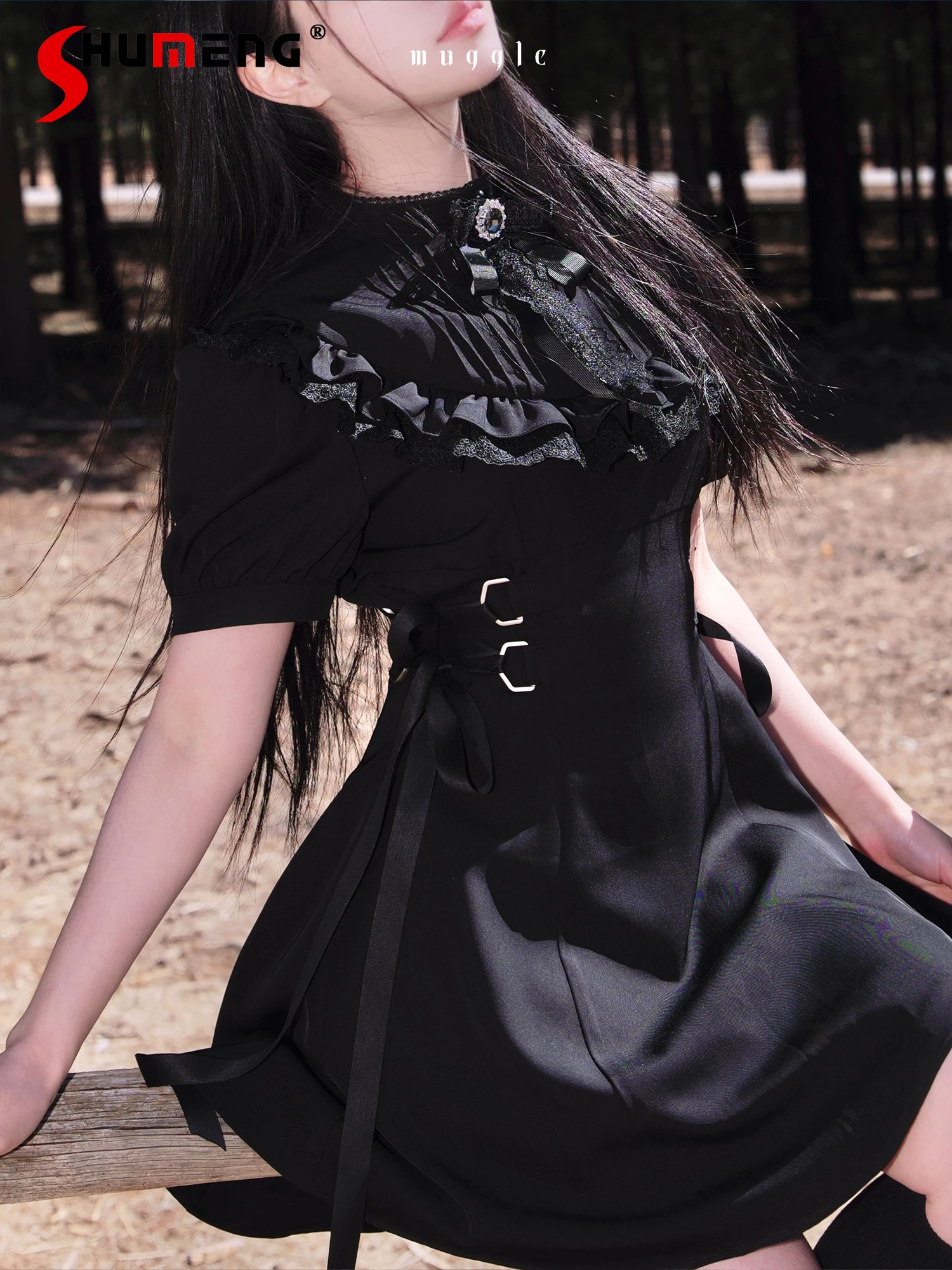 Original Gothic Subculture Black Retro Dress Summer New Women's Sweet Bow Slim-Fit Elegant Short Dress Female Mine Lo Dresses
Original Gothic Subculture Black Retro Dress Summer New Women's Sweet Bow Slim-Fit Elegant Short Dress Female Mine Lo Dresses