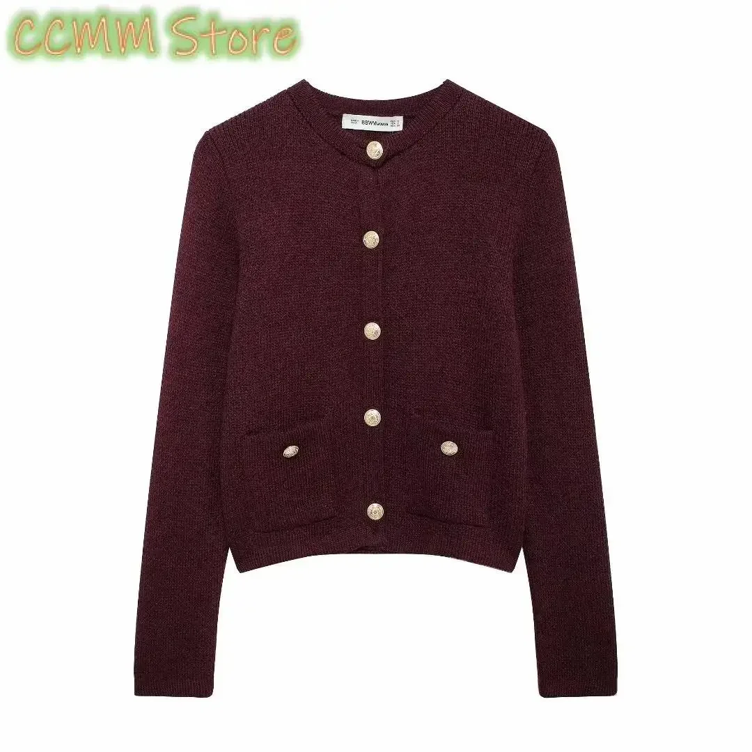 Autumn Golden Breasted Cropped Cardigan Women Knitted Short Sweaters Cardigans for Women Long Sleeve Button Knitwears Coat 
Autumn Golden Breasted Cropped Cardigan Women Knitted Short Sweaters Cardigans for Women Long Sleeve Button Knitwears Coat