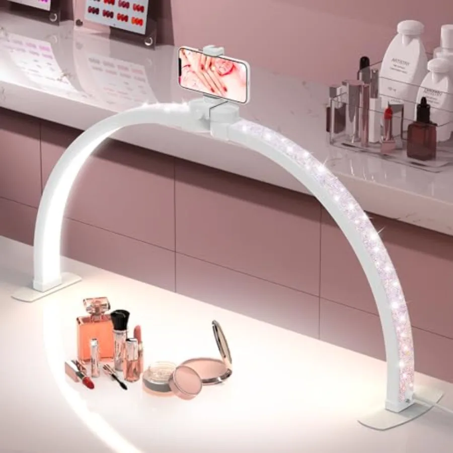 Foldable Half Moon LED Light, 29" Arch Light with for Table Nail Desk with Phone Stand, Upgrade Arch Light for Nail Techs
Foldable Half Moon LED Light, 29" Arch Light with for Table Nail Desk with Phone Stand, Upgrade Arch Light for Nail Techs