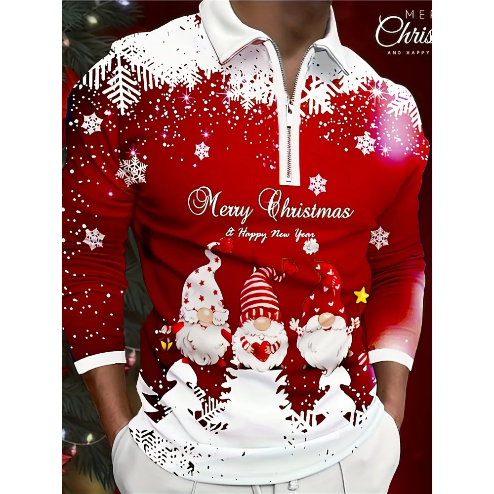 Men's Polo Shirts Christmas 3D Digital Print Casual Long Sleeve Pullover Tops Fashion Santa Claus Men's Gift Golf T-Shirt Men
Men's Polo Shirts Christmas 3D Digital Print Casual Long Sleeve Pullover Tops Fashion Santa Claus Men's Gift Golf T-Shirt Men