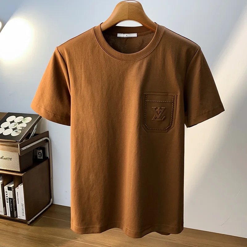 High end luxury short sleeved T-shirt for men in spring 2025, fashionable printed slim fit round neck base shirt
High end luxury short sleeved T-shirt for men in spring 2025, fashionable printed slim fit round neck base shirt