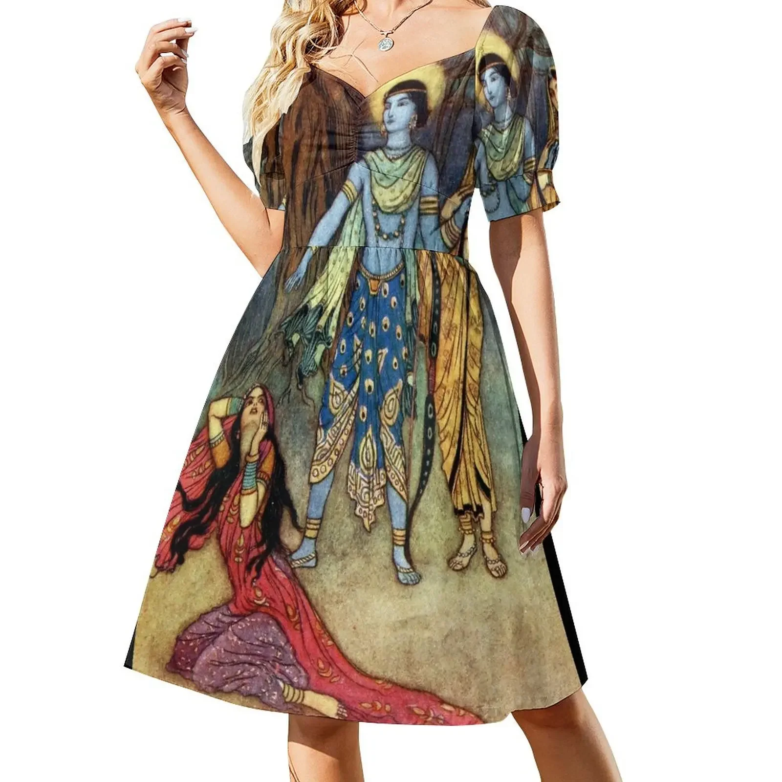 Rama Spurns Suparnakha - Warwick Goble Short-Sleeved Dress clothes Long dress Evening gown
Rama Spurns Suparnakha - Warwick Goble Short-Sleeved Dress clothes Long dress Evening gown