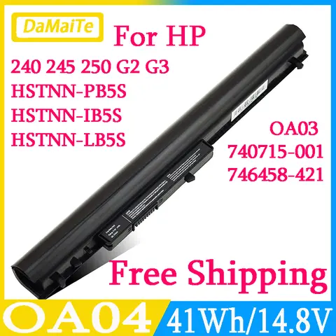 Bateria do portátil para HP, OA04, OA03, 240, 245, 250, G2, G3, HSTNN-PB5S, HSTNN-IB5S, HSTNN-LB5S, OA03, 740715-001, 746458-421