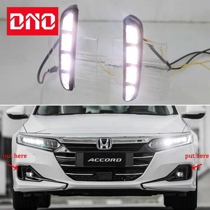 Car LED DRL Daylights For Honda Accord 2021 2022 Yellow Turn Signal Indicator Daytime Running Light Fog Lamp Headlight
Car LED DRL Daylights For Honda Accord 2021 2022 Yellow Turn Signal Indicator Daytime Running Light Fog Lamp Headlight