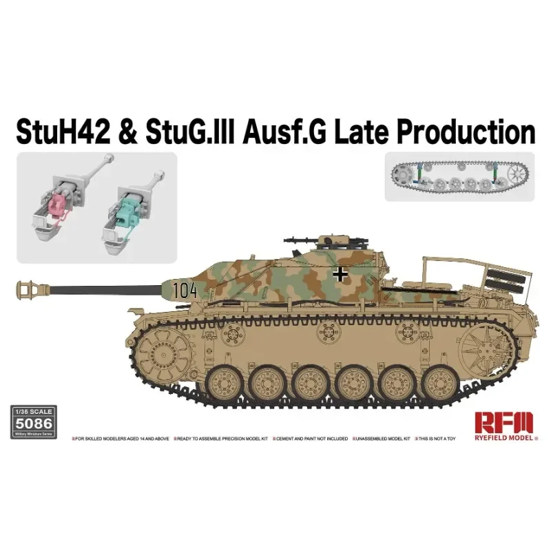 Модель Rye Field RFM5086 в масштабе 1/35 StuH42 и StuG.III Ausf.G Late Production 2 в 1, комплект пластиковых моделей для сборки
Модель Rye Field RFM5086 в масштабе 1/35 StuH42 и StuG.III Ausf.G Late Production 2 в 1, комплект пластиковых моделей для сборки