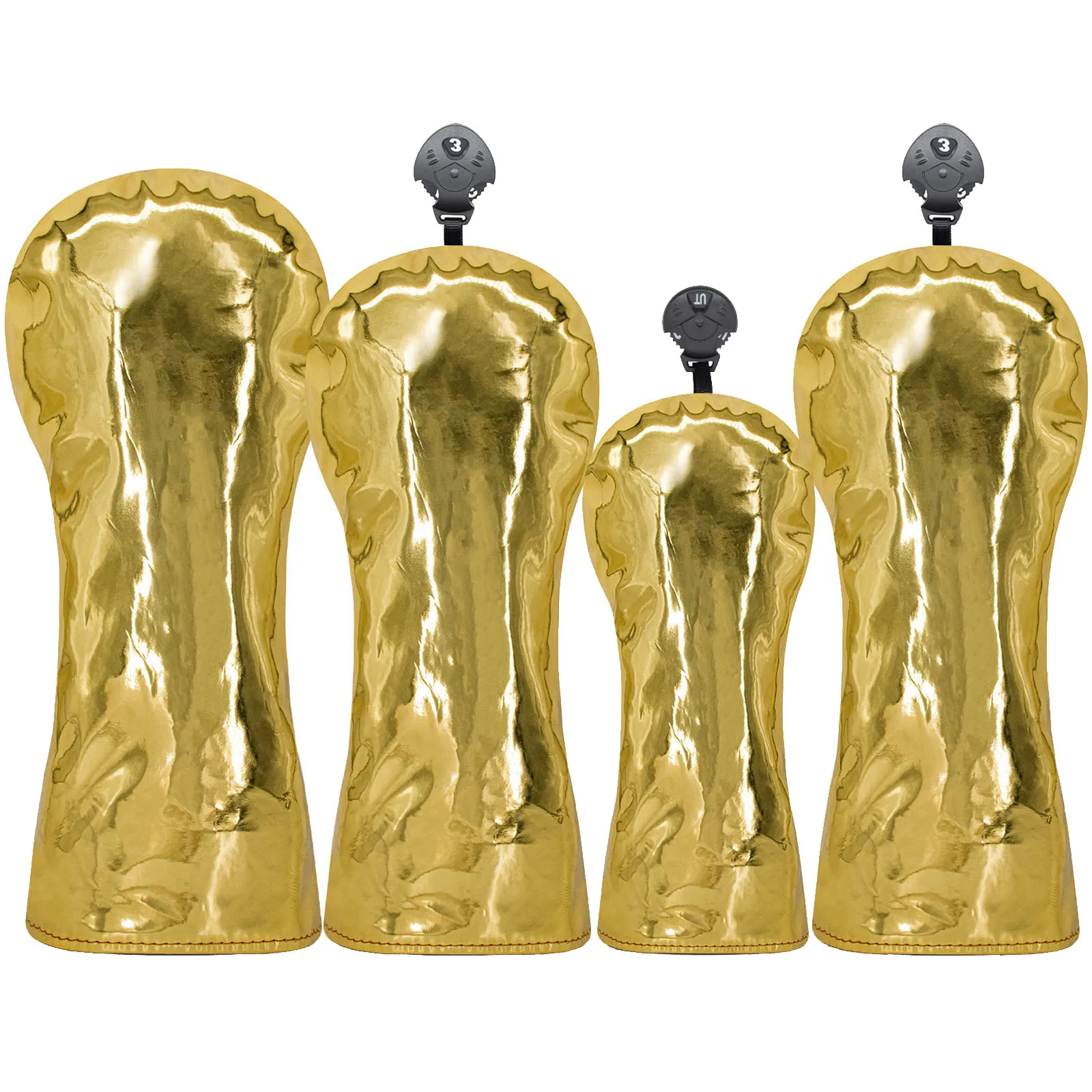 Gold Metallic Golf Club Head Cover Elastic Back Water Resistant PU Leather Headcover with Velvet Lining
Gold Metallic Golf Club Head Cover Elastic Back Water Resistant PU Leather Headcover with Velvet Lining