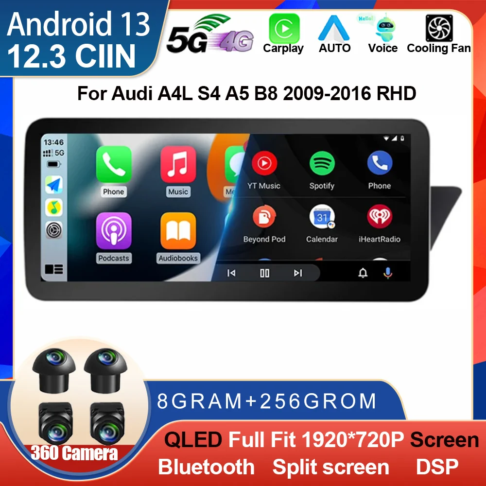 Автомобильное мультимедийное радио 12,3 "Android 13 для Audi A4L S4 A5 B8 2009-2016 RHD GPS 8 Core 4G WIFI Navi Touch Screen Wireless Carplay
Автомобильное мультимедийное радио 12,3 "Android 13 для Audi A4L S4 A5 B8 2009-2016 RHD GPS 8 Core 4G WIFI Navi Touch Screen Wireless Carplay