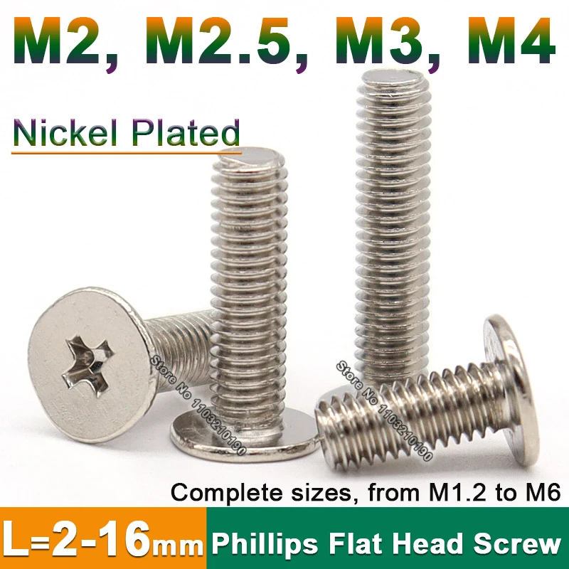 50-300pcs M2 M2.5 M3 M4 Nickel Plated Cross Phillips Ultra Thin Super Flat Wafer Head Screw Notebook Digital Laptop Bolt
50-300pcs M2 M2.5 M3 M4 Nickel Plated Cross Phillips Ultra Thin Super Flat Wafer Head Screw Notebook Digital Laptop Bolt