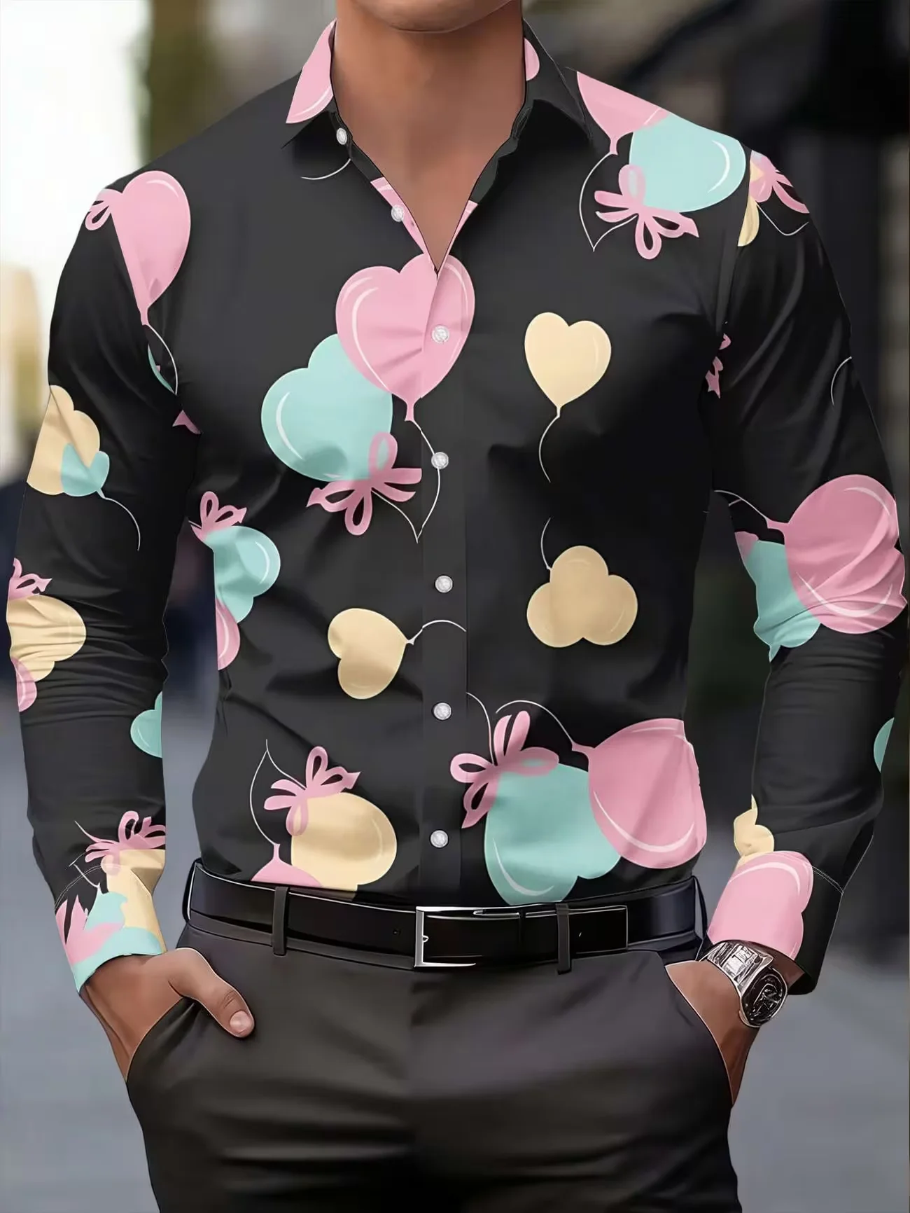 New black and white polka dot printed men's long sleeved shirt with artistic retro style casual shirt clothing
New black and white polka dot printed men's long sleeved shirt with artistic retro style casual shirt clothing