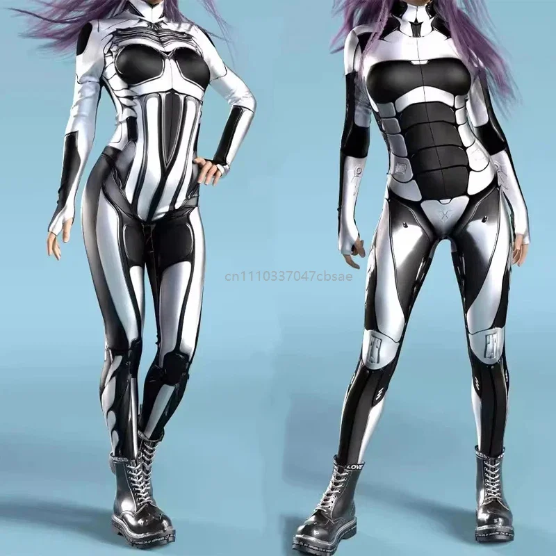Halloween Mechanical Armor Jumpsuit Women Cosplay Punk Rompers Costume Elastic Holiday Party Fancy Rave Club Bodysuits Zentai
Halloween Mechanical Armor Jumpsuit Women Cosplay Punk Rompers Costume Elastic Holiday Party Fancy Rave Club Bodysuits Zentai