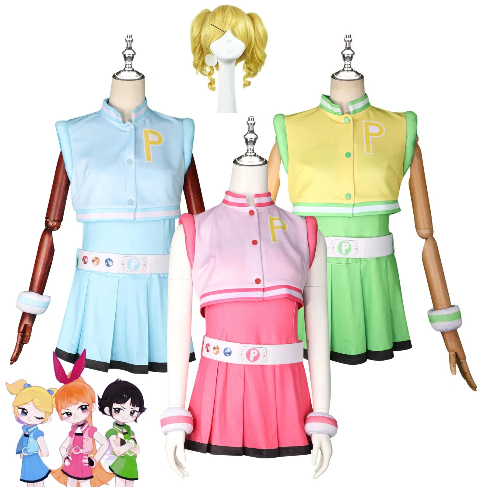 Blossom Pink Bubbles Green Blue Costume Anime Puff Girls Cosplay Suit Outfit Halloween Carnival Party Stage Clothing for Girls
Blossom Pink Bubbles Green Blue Costume Anime Puff Girls Cosplay Suit Outfit Halloween Carnival Party Stage Clothing for Girls