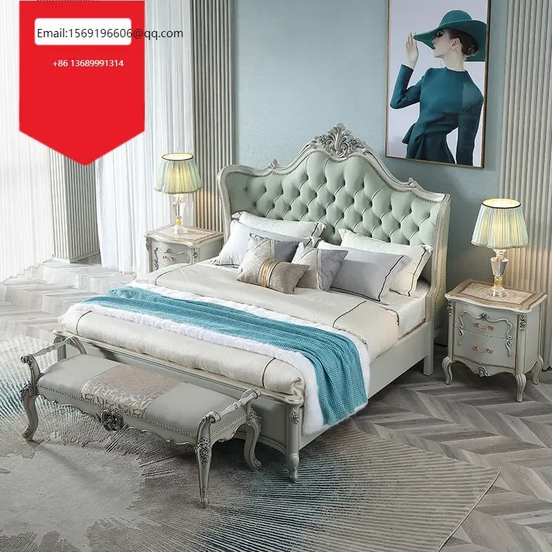 French princess master bedroom simple European-style 1.8m double high-grade solid wood double wedding bed
French princess master bedroom simple European-style 1.8m double high-grade solid wood double wedding bed