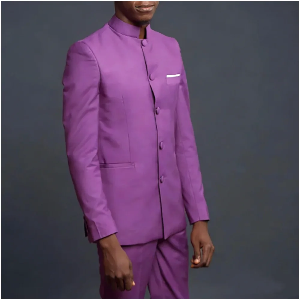 Solid Blazer Sets 2 Pieces Purple Stand Collar Wedding Groom Prom Single Breasted Formal Casual Custom Male Clothes Jacket+Pant
Solid Blazer Sets 2 Pieces Purple Stand Collar Wedding Groom Prom Single Breasted Formal Casual Custom Male Clothes Jacket+Pant