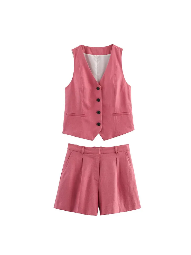 Women Summer Linen 2-Pieces Sets 2025 Casual Solid Vests Coats and Shorts Female Elegant Street Two Suits Clothing
Women Summer Linen 2-Pieces Sets 2025 Casual Solid Vests Coats and Shorts Female Elegant Street Two Suits Clothing