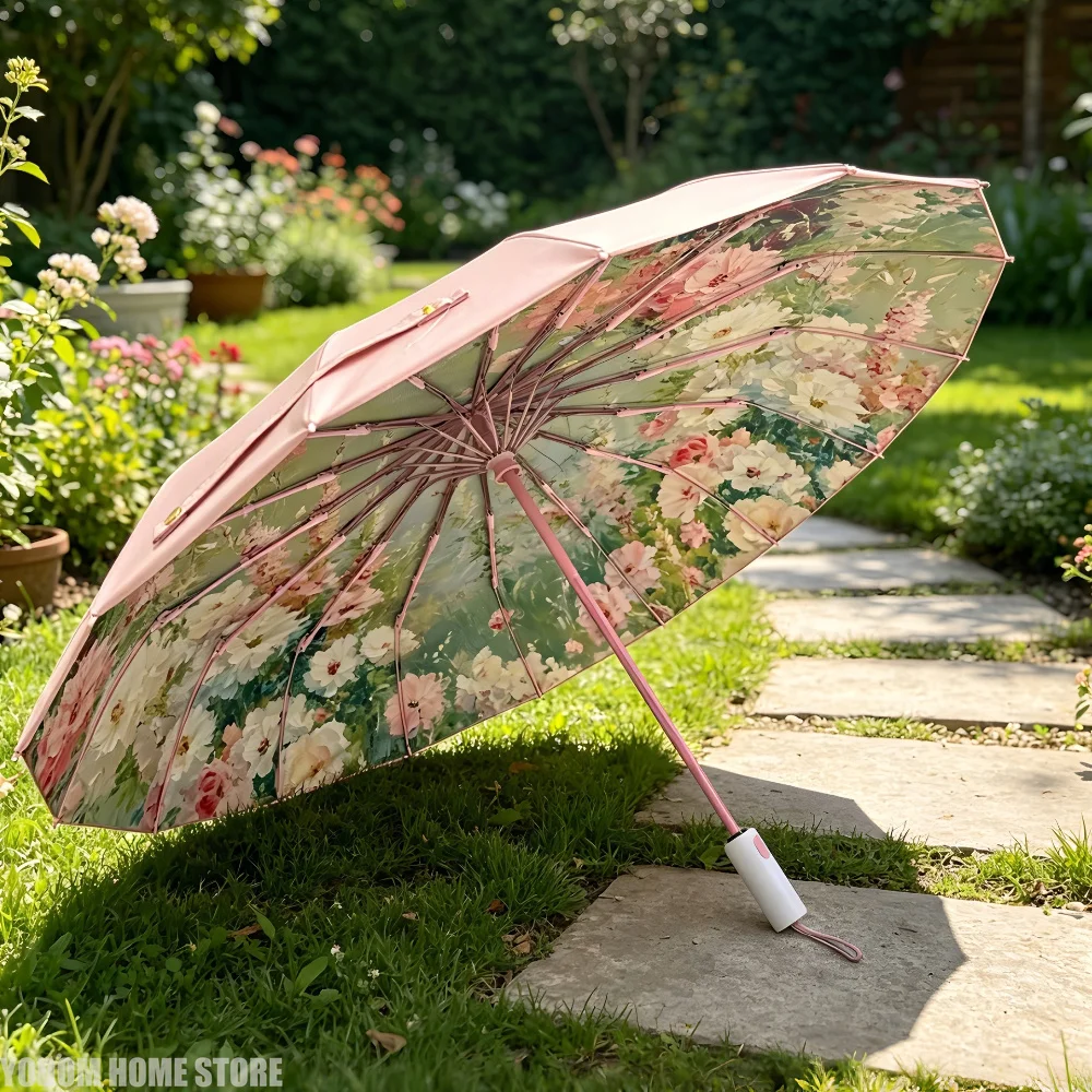 Luxury 16 Rib Automatic Folding Umbrella Three Fold Structure Wind Resistant UV Shield Coated Fabric Sun Rain Outdoor Parasol
Luxury 16 Rib Automatic Folding Umbrella Three Fold Structure Wind Resistant UV Shield Coated Fabric Sun Rain Outdoor Parasol