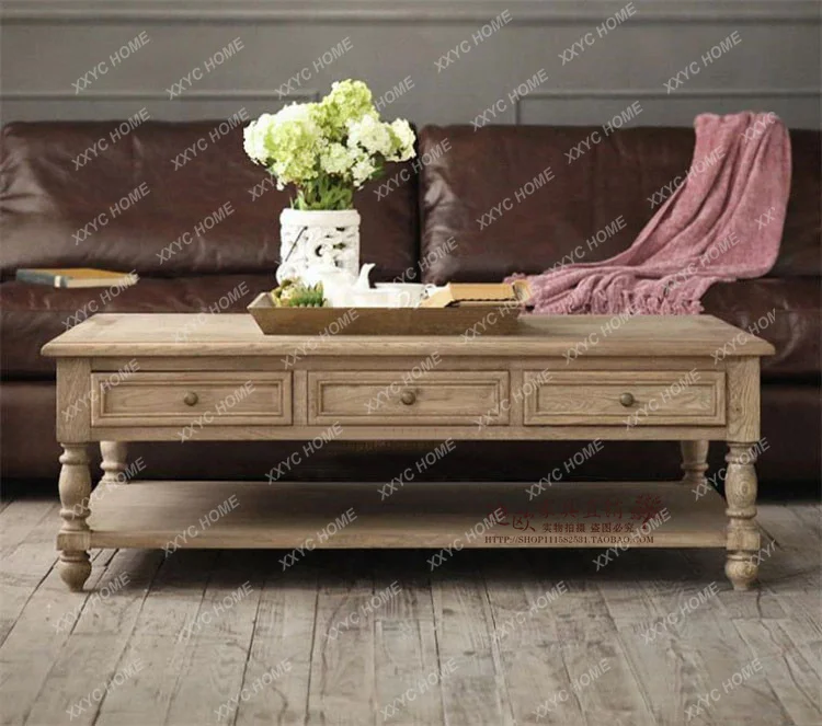 country solid wood coffee table French retro oak storage European coffee table
country solid wood coffee table French retro oak storage European coffee table