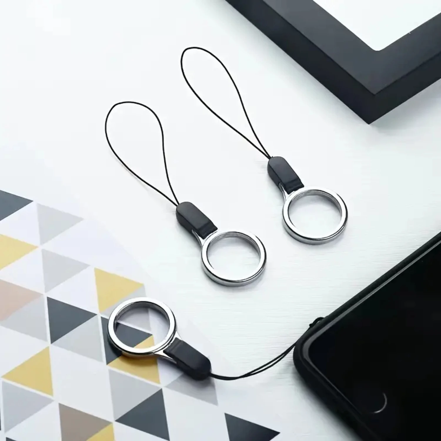 Secure and Durable Set of 3 Reliable CellPhone Lanyards with Rings - Included Finger Ring Chain, Detachable Neck Lanyard Holder
Secure and Durable Set of 3 Reliable CellPhone Lanyards with Rings - Included Finger Ring Chain, Detachable Neck Lanyard Holder