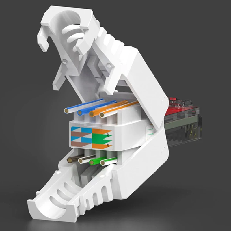 White RJ45 Tool-less Connector No Crimp Connectors CCTV Ethernet Cable Head Plug
White RJ45 Tool-less Connector No Crimp Connectors CCTV Ethernet Cable Head Plug