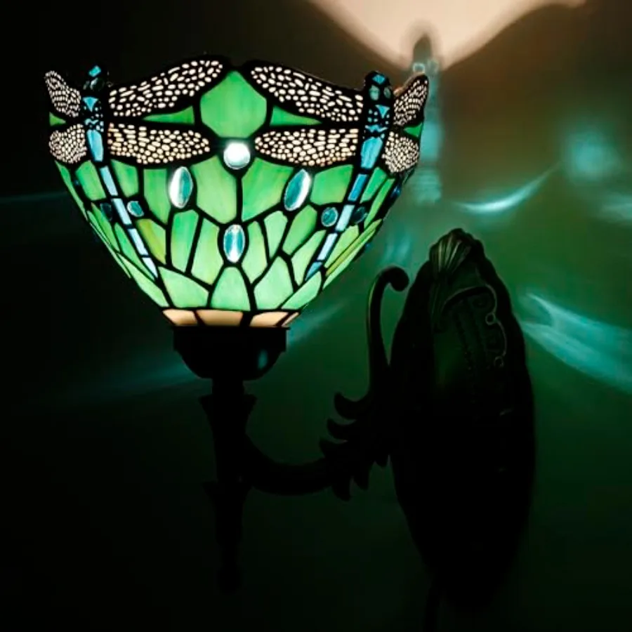 Tiffany Wall Sconce Lamp Plug in 8X10.5X11 Inch Stained Glass Wall Light Mount Fixture for Hallway Bedroom
Tiffany Wall Sconce Lamp Plug in 8X10.5X11 Inch Stained Glass Wall Light Mount Fixture for Hallway Bedroom