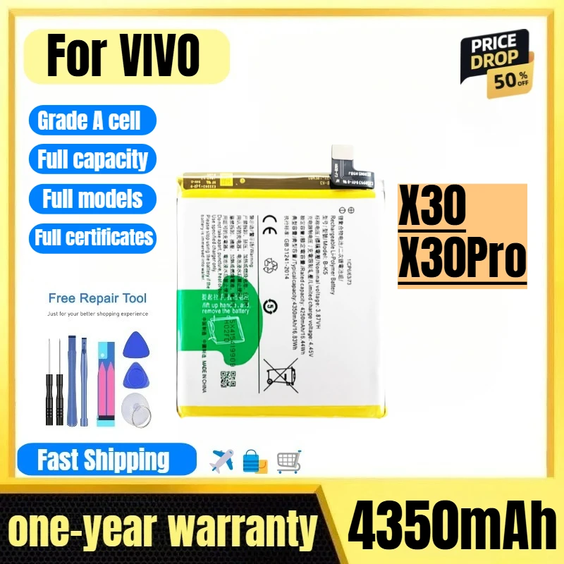 B-K5 for Vivo X30/X30Pro Mobile Phone Battery 0 Cycle High Quality High Capacity Replacement Bateria Grade A Cell with Tools
B-K5 for Vivo X30/X30Pro Mobile Phone Battery 0 Cycle High Quality High Capacity Replacement Bateria Grade A Cell with Tools