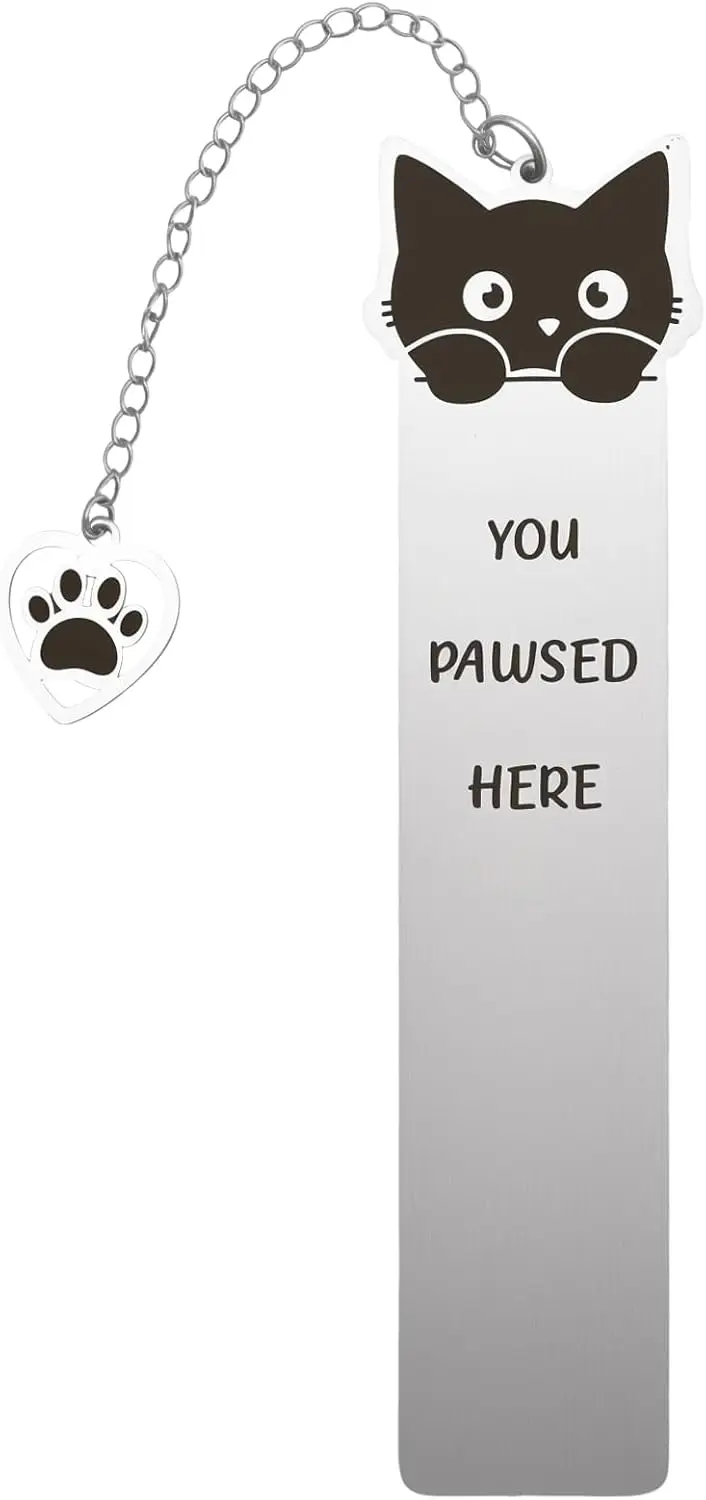 Cute Metal Cat Bookmark for Readers, Gift for Cat Lovers, Black
Cute Metal Cat Bookmark for Readers, Gift for Cat Lovers, Black