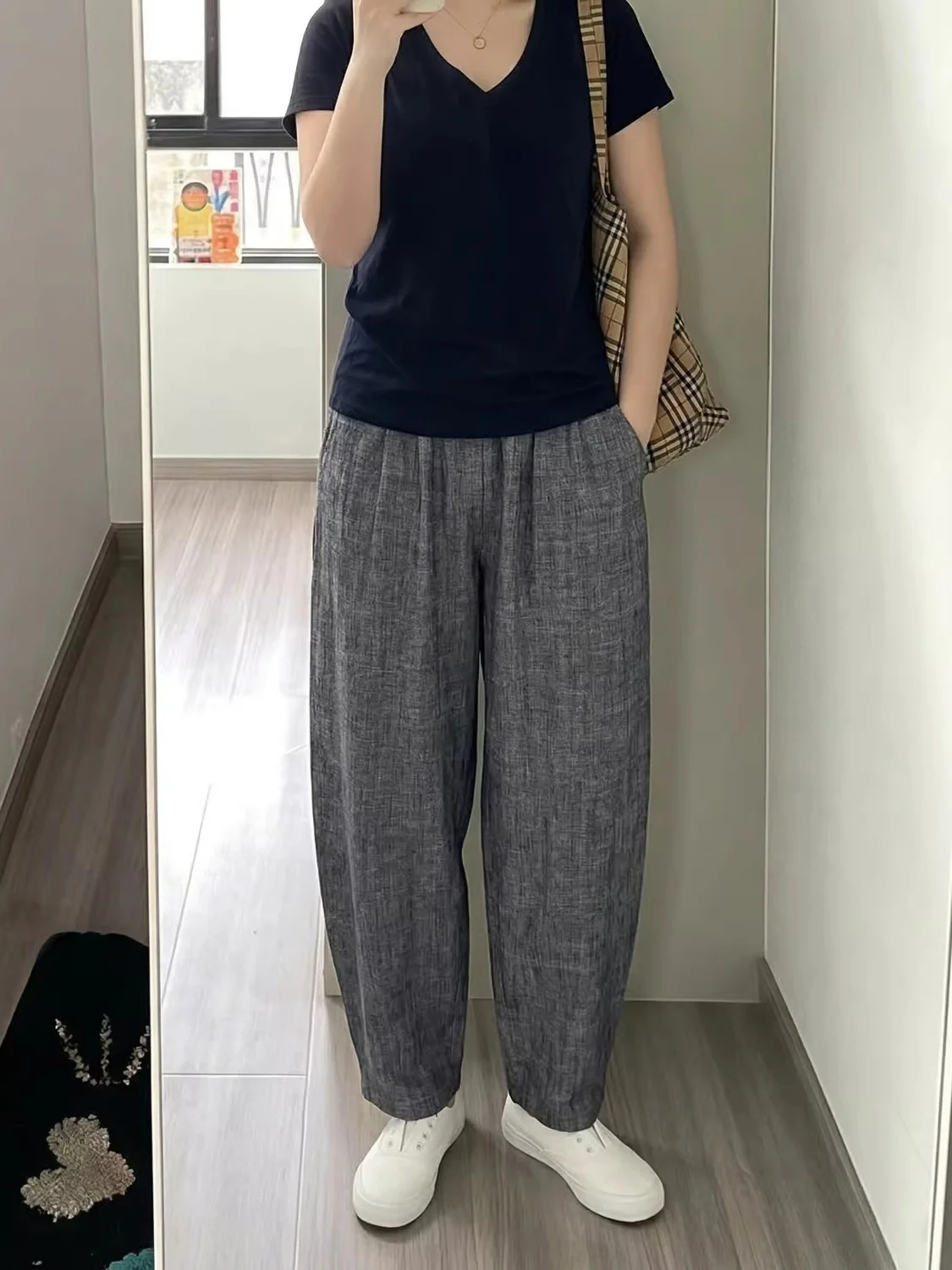 Grey Linen Wide Leg Pants High Waist Straight Cut Loose Fit Summer Thin Size Large Women's Casual Trousers Korean Style
Grey Linen Wide Leg Pants High Waist Straight Cut Loose Fit Summer Thin Size Large Women's Casual Trousers Korean Style