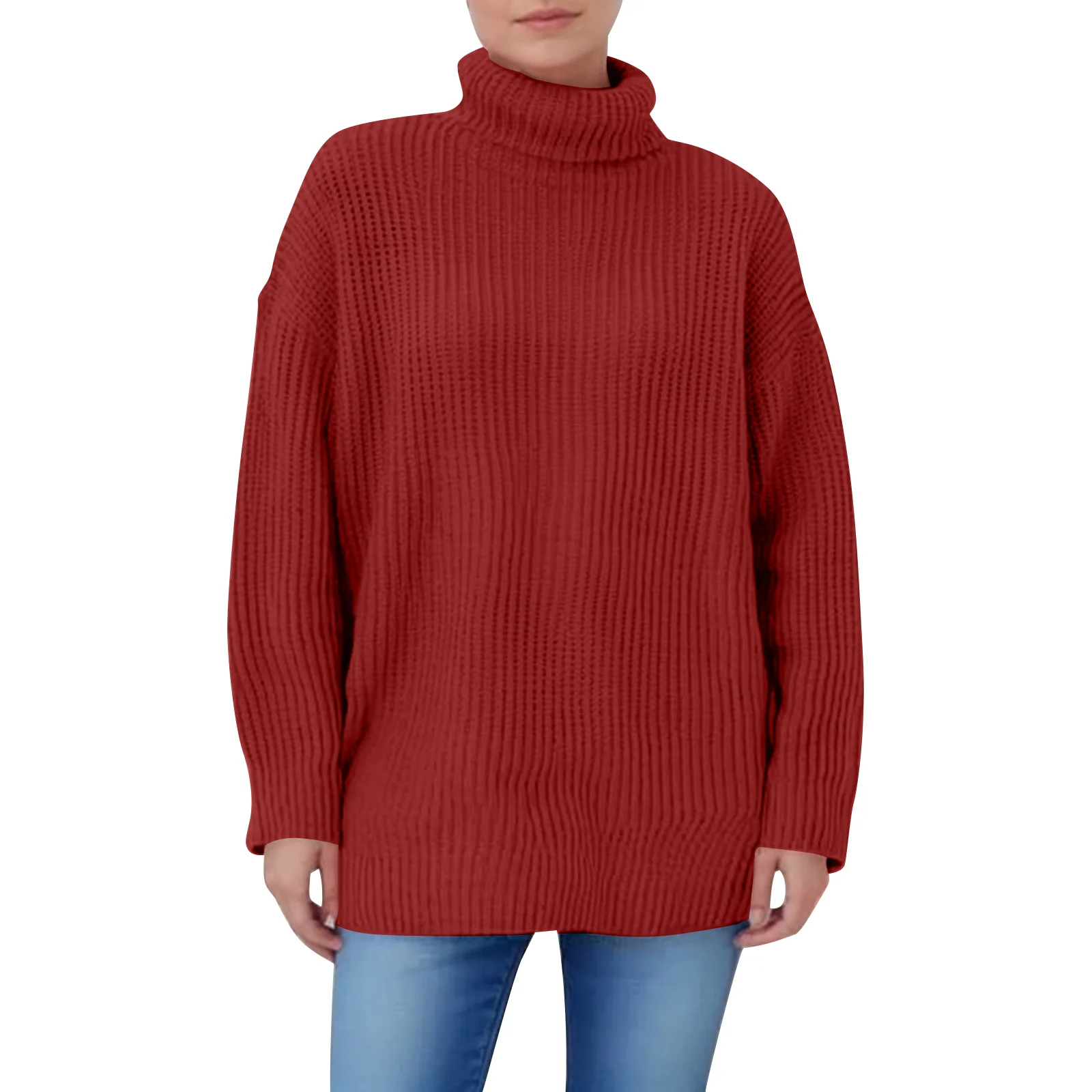 Женский однотонный вязаный свитер с высоким воротом и длинными рукавами, свободный свитер, женская одежда, свитер для женщин
Женский однотонный вязаный свитер с высоким воротом и длинными рукавами, свободный свитер, женская одежда, свитер для женщин