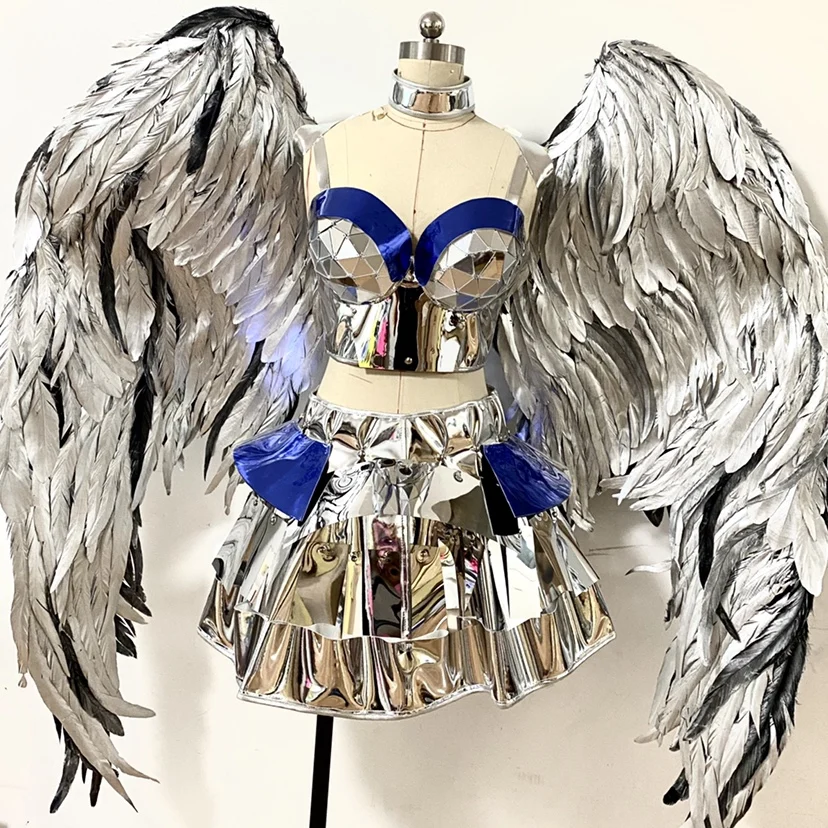 Mirror Stage Costumes Suit Feather Wings Festival Rave Outfit Nightclub Drag Queen Clothes Catwalk Show Performance Wear yj287
Mirror Stage Costumes Suit Feather Wings Festival Rave Outfit Nightclub Drag Queen Clothes Catwalk Show Performance Wear yj287