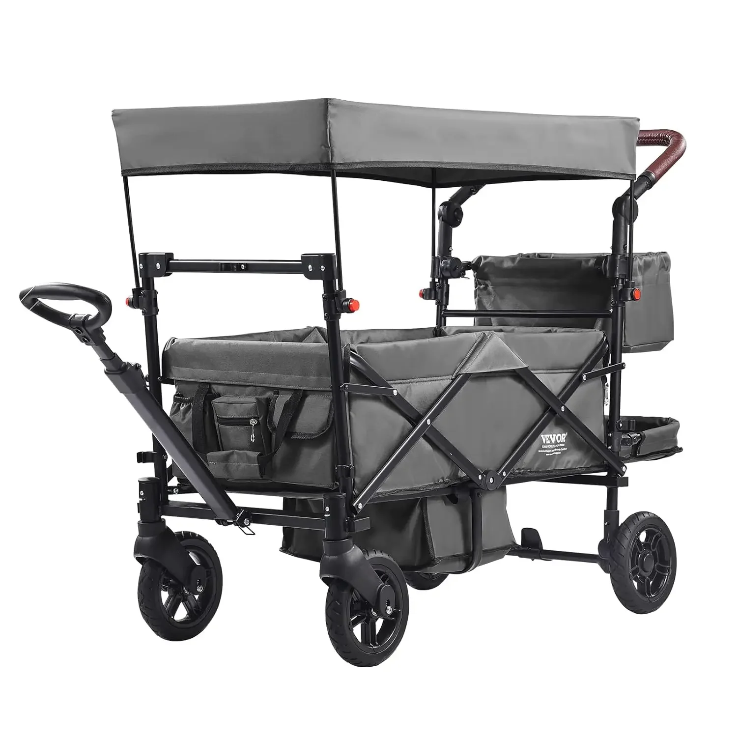 Wagon Stroller for 2 Kids, Push Pull Quad Collapsible Stroller with Adjustable Handle, Encircling Harness Removable Canopy
Wagon Stroller for 2 Kids, Push Pull Quad Collapsible Stroller with Adjustable Handle, Encircling Harness Removable Canopy