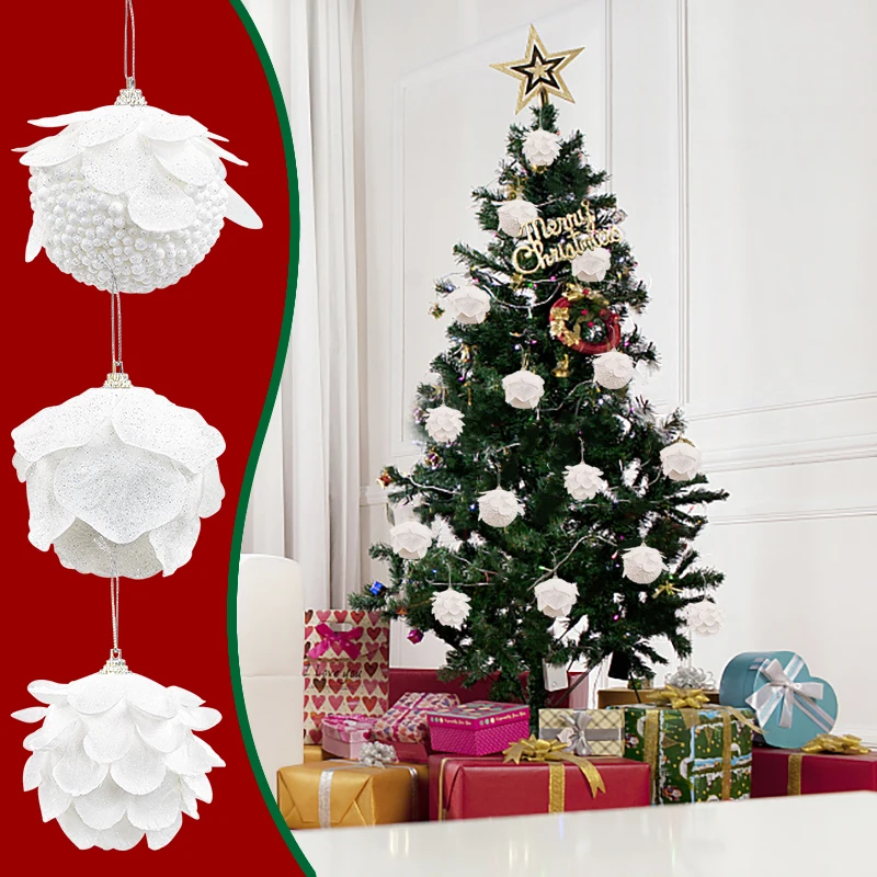 3pcs White Flowers Christmas Balls Navidad Home Decoration Foam Snow Ball Christmas Tree Christmas New Year Gift 
3pcs White Flowers Christmas Balls Navidad Home Decoration Foam Snow Ball Christmas Tree Christmas New Year Gift